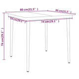 Garden Dining Set Black PE Rattan, Steel, Glass Standard 3099589