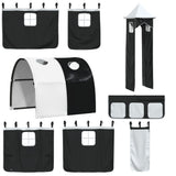 Bunk Bed without Mattress with Slide White and Black 90x190 cm Single 3284179