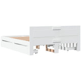 Bed Frame with Drawer 2 pcs White 150 x 200 cm Engineered Wood 3402858