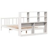ZNTS Bookcase Bed without Mattress White 160x200cm Solid Wood Pine 3322320
