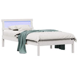 Bed Frame with Headboard White 100 x 200 cm Solid Pine Wood 872834