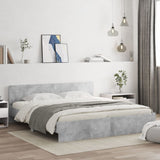 Bed Frame with LED without Mattress Concrete Grey 200x200 cm 3207584