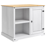 Kitchen Trolley 2 pcs White and Honey Wax 112 x 77 x 91.5 cm 3425383