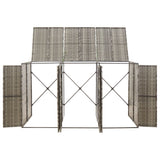 Triple Wheelie Bin Shed Grey 207x80x117 cm Poly Rattan 319866