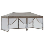 ZNTS Folding Party Tent with Sidewalls Taupe 3x6 m 93554