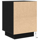 Bedside Cabinet with LED Lights Black 38x34x50 cm 861285