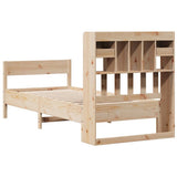 Bookcase Bed without Mattress 75x190 cm Small Single Solid Wood Pine 3323050