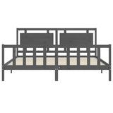 Bed Frame without Mattress Grey 200x200 cm Solid Wood Pine 3192188