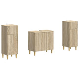 2 Piece Bathroom Cabinet Set DELFT Sonoma Oak Engineered Wood 3418028