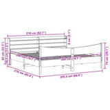 Bed Frame with Headboard Wax Brown 200x200 cm Solid Wood Pine 3307034