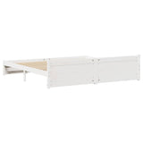 Bed Frame without Mattress White 200x200 cm Solid Wood Pine 3301697