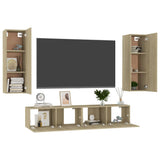 4 Piece TV Cabinet Set Sonoma Oak Engineered Wood 3078959