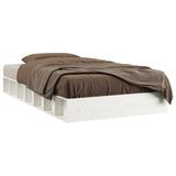 Bed Frame without Mattress White 135x190 cm Double Double Solid Wood 820712