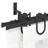 Sliding Door Hardware Kit 200 cm Steel Black 3295738