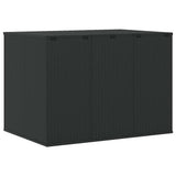 Garden Cushion Box PE Rattan 145x100x103 cm Black 317229