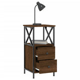 Bedside Cabinets 2 pcs Brown Oak 34x35.5x70 cm Engineered Wood 825952