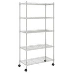 ZNTS 5-Tier Storage Shelf with Wheels 75x35x155 cm Chrome 250 kg 324629