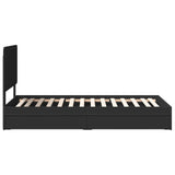Storage Bed with Headboard Black 90 x 190 cm Engineered Wood 3412729