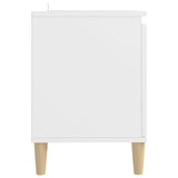 TV Cabinet with Solid Wood Legs White 103.5x35x50 cm 805959