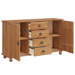 Sideboard ASKIM Brown 133.5 x 40 x 79 cm Solid pine wood 4105430