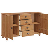 Sideboard ASKIM Brown 133.5 x 40 x 79 cm Solid pine wood 4105430