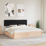 Bed Frame with Upholstered Headboard Black 200 x 200 cm 3398141