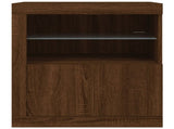 Sideboard with LED Lights Brown Oak 60.5x37x67 cm 836622