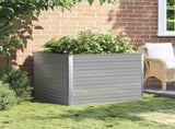Raised Garden Bed 100x100x77 cm Galvanised Steel Grey 42407