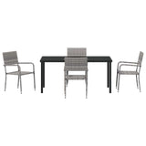 Garden Dining Set with Cushion 5 pcs Grey Poly Rattan 3380046
