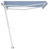 Freestanding Manual Retractable Awning 350x250 cm Blue/White 3069516