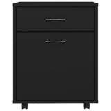 Rolling Cabinet Black 45x38x54 cm Engineered Wood 808441
