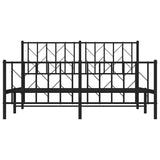 Metal Bed Frame without Mattress with Footboard Black 150x200cm 374457