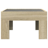 ZNTS Coffee Table with Infinity LED Sonoma Oak 50x50x30 cm 847604