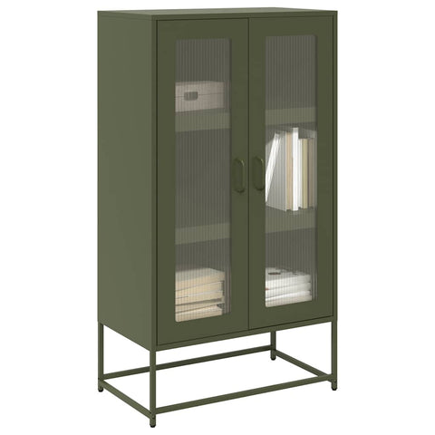 ZNTS Highboard Olive Green 68x39x123 cm Steel 853360