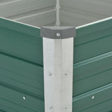Garden Raised Bed Galvanised Steel 129x129x77 cm Green 44857