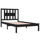 3104057 Bed Frame without Mattress Black Solid Wood 100x200 cm