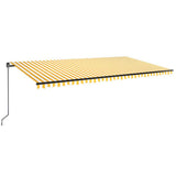 Manual Retractable Awning 600x350 cm Yellow and White 3069238