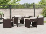 Garden Dining Set 5 pcs Brown Poly Rattan 3380698