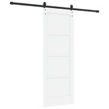 Sliding Door 73.5 x 198.5 cm Engineered Wood White and Black 3449975