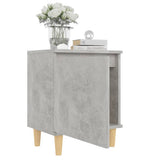 Bed Cabinets with Solid Wood Legs 2pcs Concrete Grey 40x30x50cm 805824