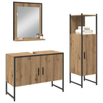 Bathroom Furniture Set with Door 3 pcs Brown 33 x 33 x 102.5 cm 3334375
