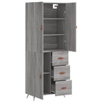 Highboard Grey Sonoma 69.5x34x180 cm Engineered Wood 3195881