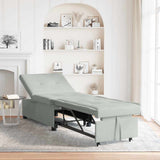 Sofa Bed Light Grey 194 x 67 x 82 cm Velvet 42008594