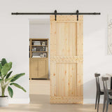 Sliding Door with Hardware Set 85x210 cm Solid Wood Pine 3332744