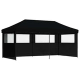 Foldable Party Tent Pop-Up with 3 Sidewalls Black 4004950