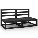 Garden 2-Seater Sofa Black Solid Pinewood 3075233