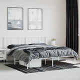 Metal Bed Frame without Mattress with Headboard White 200x200cm 352536
