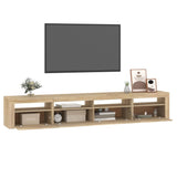 TV Cabinet with LED Lights Sonoma Oak 240x35x40 cm 3152724