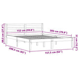 Bed Frame Natural 208.5 x 157.5 x 69.5 cm Solid Pine Wood 900320