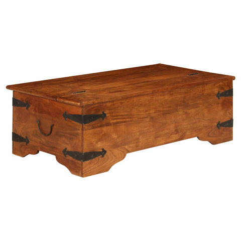 ZNTS Coffee Table Solid Acacia Wood Honey Finish 110x55x35 cm 245654